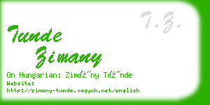 tunde zimany business card